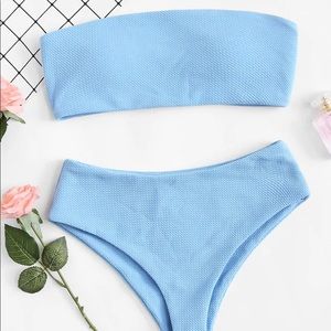 Blue high waisted bikini